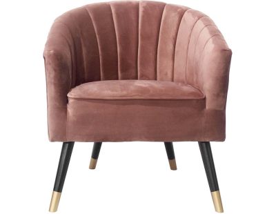 Fauteuil en velours  pieds en bois bicolores Royal (Mauve)