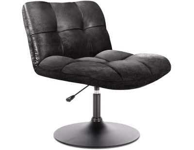 Fauteuil vintage style industriel en polyuréthane (Noir)