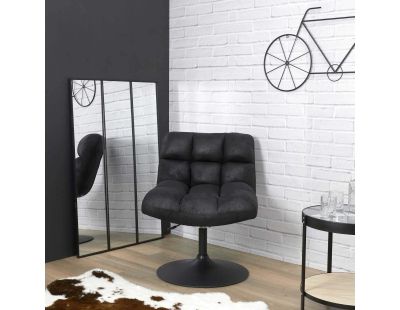 Fauteuil vintage style industriel en polyuréthane (Noir)