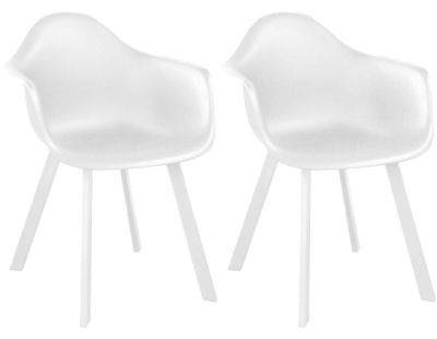 Fauteuils de jardin en aluminium et résine Jato (Lot de 2) (Blanc)