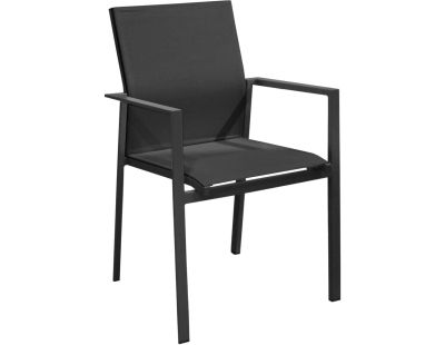 Fauteuil de jardin empilable Delia (Graphite, Noir)