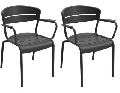 Fauteuils terrasse en aluminium Haora (Lot de 2) (Graphite)