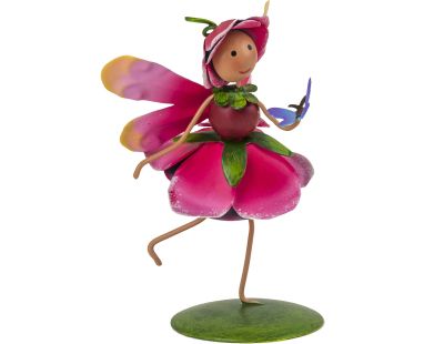 Fée rose en métal 9 cm