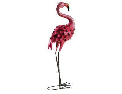 Flamant rose en métal laqué mat (Modèle aléatoire)