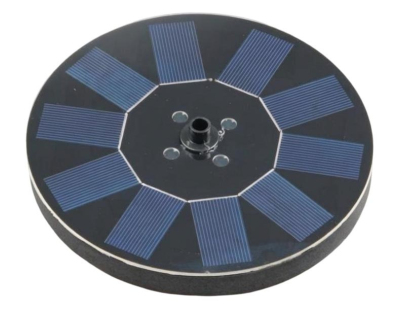 Fontaine extérieure ronde en résine alimentation solaire (Fontaine + batterie + éclairage)
