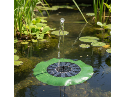 Fontaine extérieure ronde en résine alimentation solaire (Fontaine + feuille de lotus)