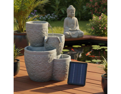 Fontaine de jardin solaire 4 étages 39 x 33 x 47 cm