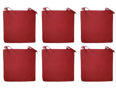 Galette de chaise en coton 40 cm (Lot de 6) (Rouge)