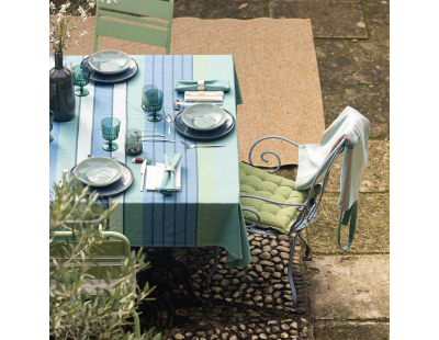 Galette de chaise en coton recyclé Grace (Lot de 6) (Vert jardin)