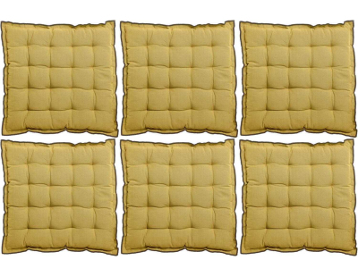 Galette de chaise en coton recyclé Grace (Lot de 6) (Badiane)