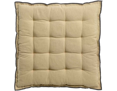 Galette de chaise en coton recyclé Grace (unitaire) (Camel)