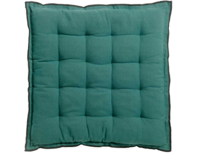 Galette de chaise en coton recyclé Grace (unitaire) (Paon)