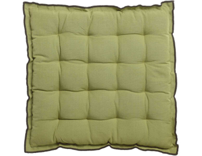Galette de chaise en coton recyclé Grace (unitaire) (Vert jardin)
