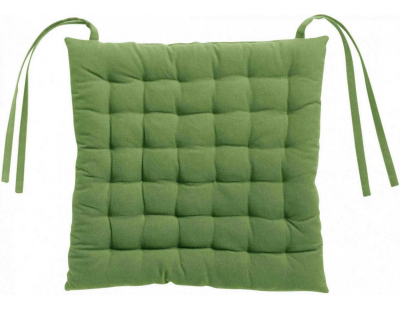 Galette de chaise en coton recyclé 36 points Zea vert (unitaire)