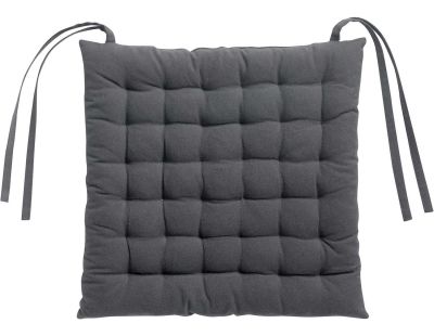 Galette de chaise 36 points en coton recyclé Zea 38 x 38 x 3 cm (Ombre)