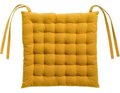Galette de chaise 36 points en coton recyclé Zea 38 x 38 x 3 cm (Tournesol)