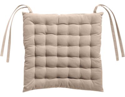 Galette de chaise 36 points en coton recyclé Zea 38 x 38 x 3 cm (Naturel)