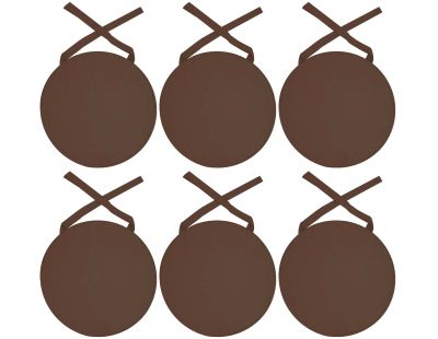 Galette de chaise ronde en coton 40 cm (Lot de 6) (Chocolat)