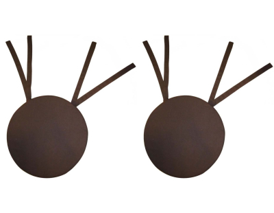 Galette de chaise ronde en coton 40 cm (Lot de 2) (Chocolat)