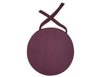 Galette de chaise ronde en coton 40 cm (Aubergine)