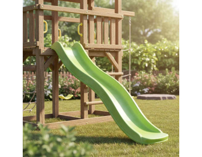 Glissière de toboggan avec vague en PEHD Tweeb 175 cm (Vert lemon)