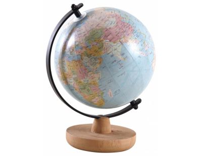 Globe décoratif en plastique avec socle en bois