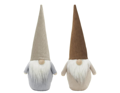 Gnomes en tissu 2 coloris assortis (Lot de 2)
