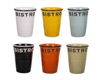 Gobelets colorés Brasserie bistrot (Lot de 6)