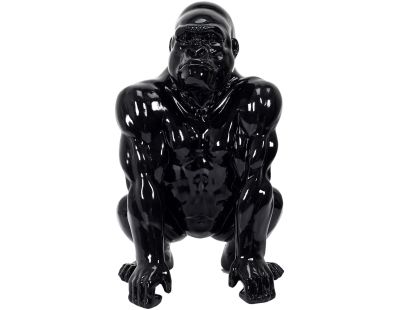 Gorille accroupi en résine 46 cm (Noir)