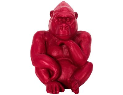 Gorille assis en magnésia 54 cm (Rouge)