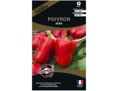 Graines potagères premium poivron (Mira rouge allongé)