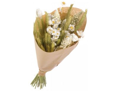 Grand bouquet  de fleurs séchées Mix (Naturel et blanc)