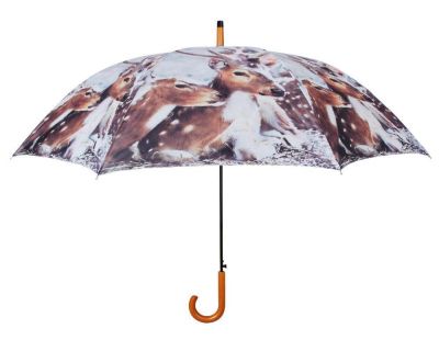 Grand parapluie bois et métal toile polyester (Daim)