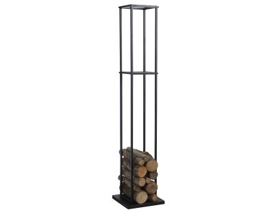 Grand rack à bûches en métal noir