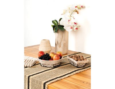 Grand vase rond en bois clair