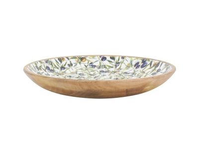Grande corbeille en bois de manguier et résine - Olives (Plat)