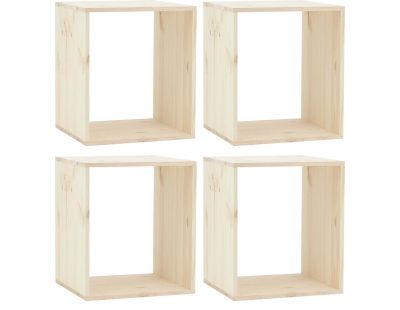 Grande étagère modulable en pin 45 x 35 x 39 cm (Lot de 4)