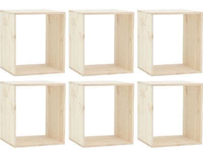 Grande étagère modulable en pin 45 x 35 x 39 cm (Lot de 6)