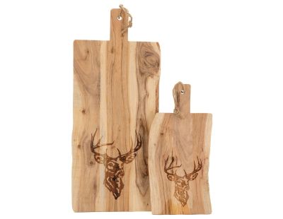 Grande planche à découper en bois d'acacia - Cerf (Petit modèle)