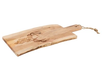 Grande planche à découper en bois d'acacia - Cerf (Petit modèle)