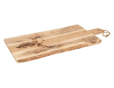 Grande planche à découper en bois d'acacia - Cerf (Grand modèle)