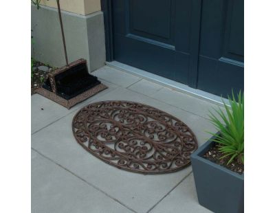 Gratte-pieds paillasson grille en fonte (Ovale)