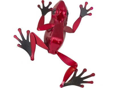 Grenouille décorative en métal coloré 19 cm (Rouge)