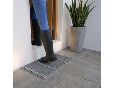 Grille gratte pieds en acier galvanisé 60 x 30 cm