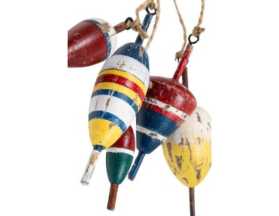 Guirlande de flotteurs de pêche en bois 1.28 m