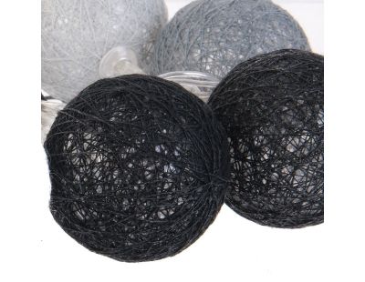 Guirlande lumineuse boules colorées 10 LED 1,92 m (Gris, Noir, Blanc)