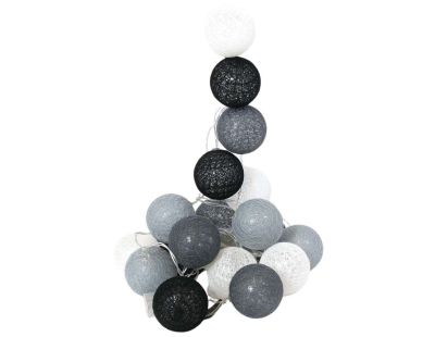 Guirlande lumineuse boules colorées 20 LED 3,45 m (Blanc. Noir. Gris)