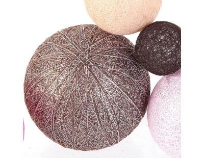 Guirlande lumineuse boules colorées 10 leds multi-tailles (Fuschia)
