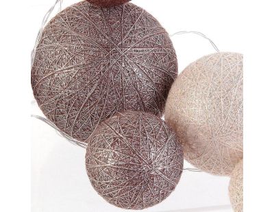 Guirlande lumineuse boules colorées 10 leds multi-tailles (Marron)