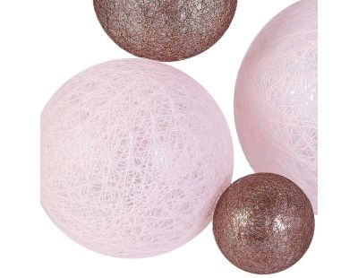 Guirlande lumineuse boules colorées 10 leds multi-tailles (Rose)